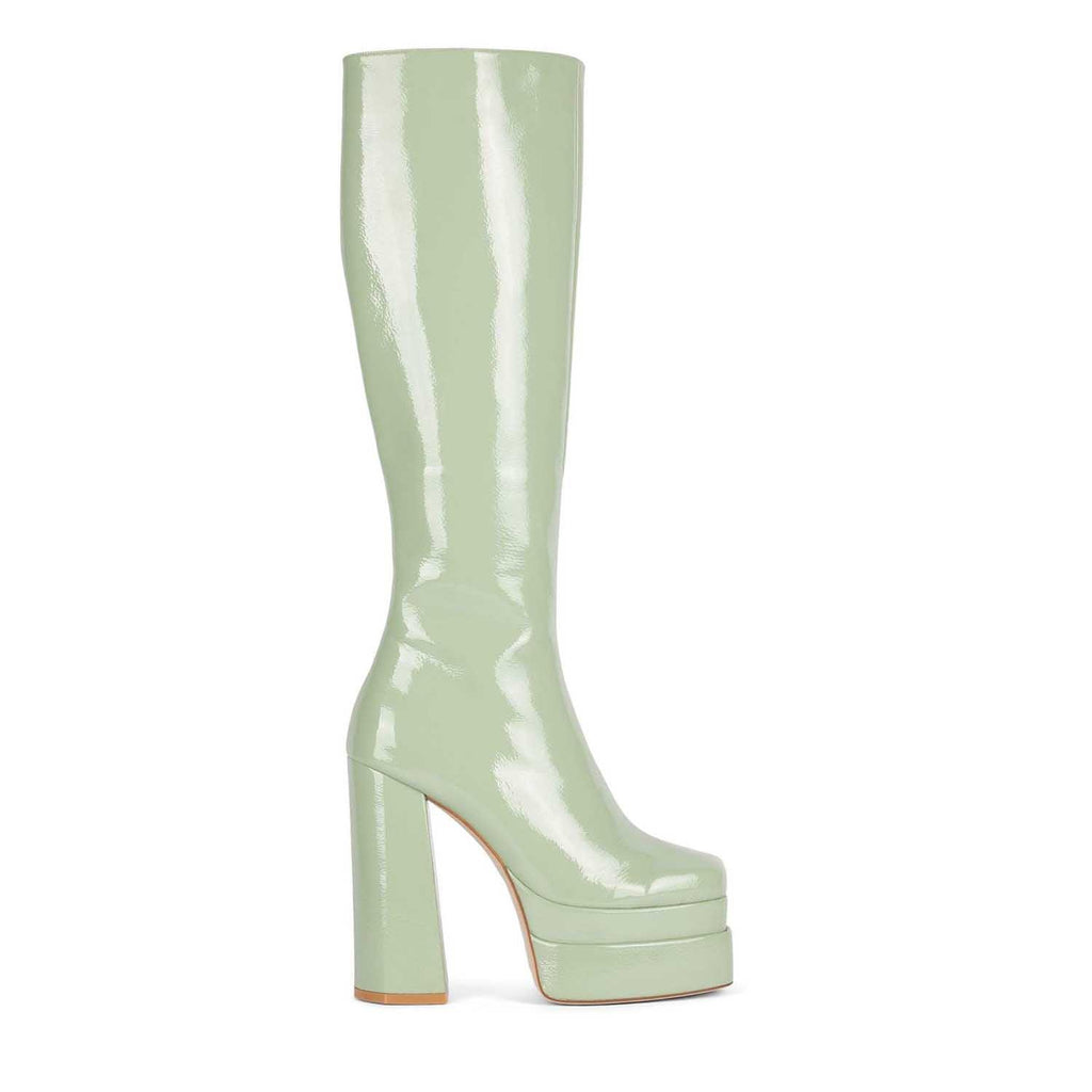 JEFFREY CAMPBELL KICKIN IT DOUBLE STACKED PLATFORM BOOTS MINT - Como Store