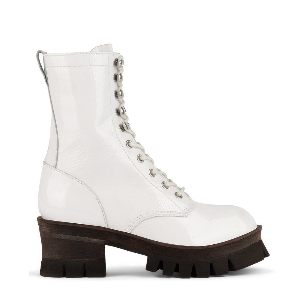 Jeffrey Campbell SYCAMORE3H WHITE COMBAT BOOTS - Como Store
