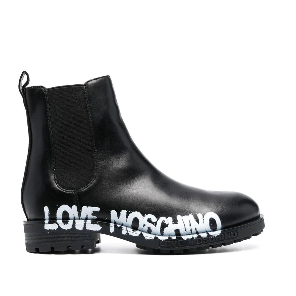 Love Moschino Chelsea Boots with Logo Tape