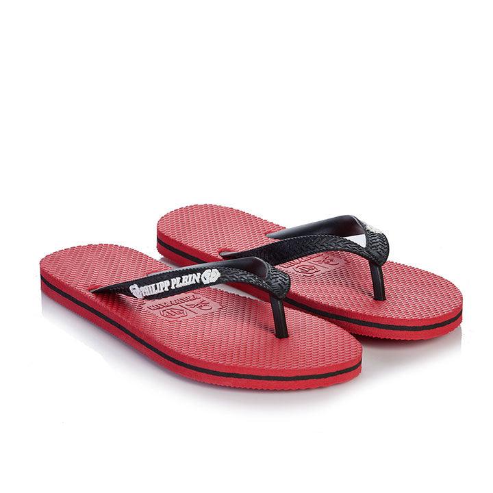 Philipp Plein Red Slippers - Como Store