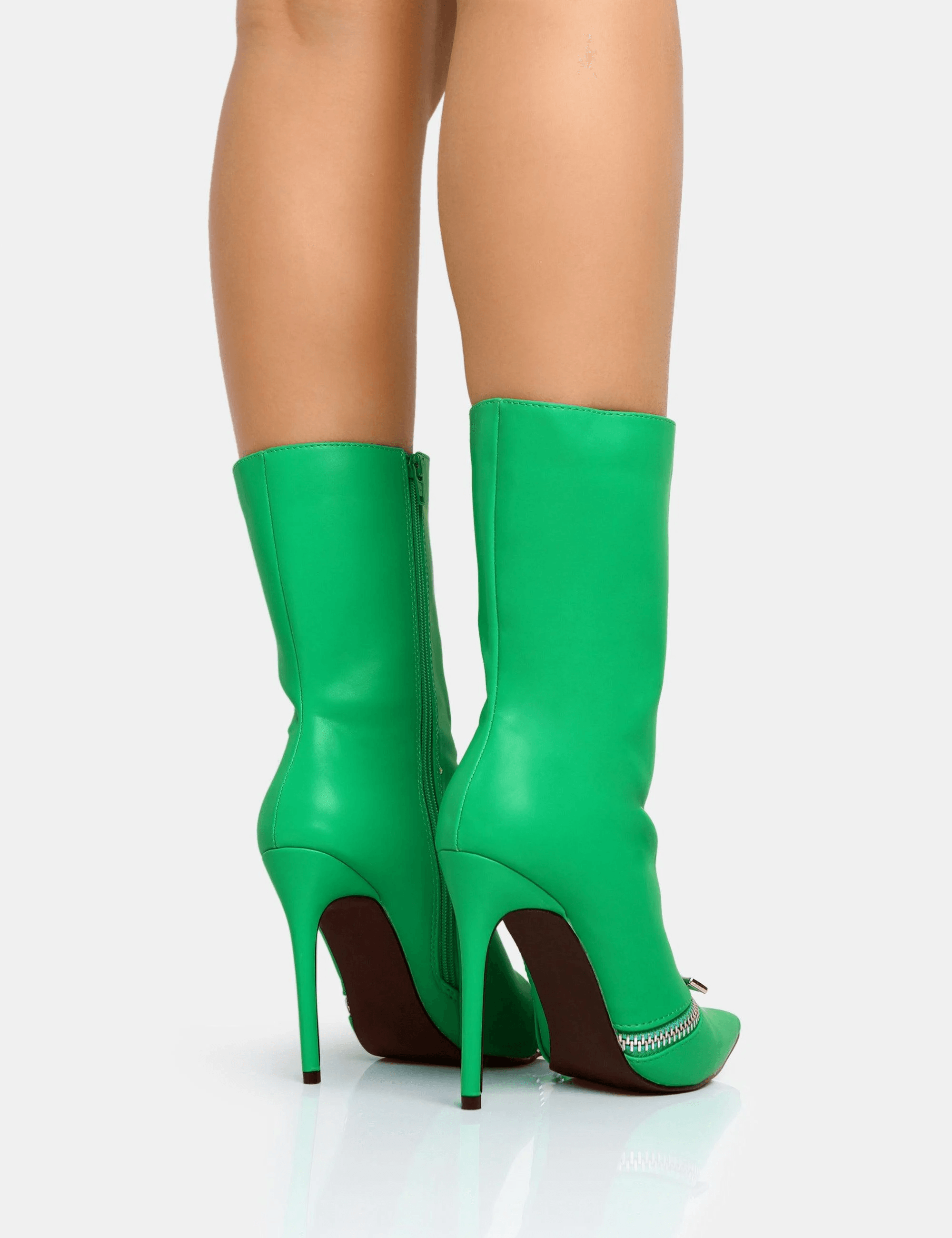 PUBLIC DESIRE - PITSTOP GREEN BOOTS - Como Store