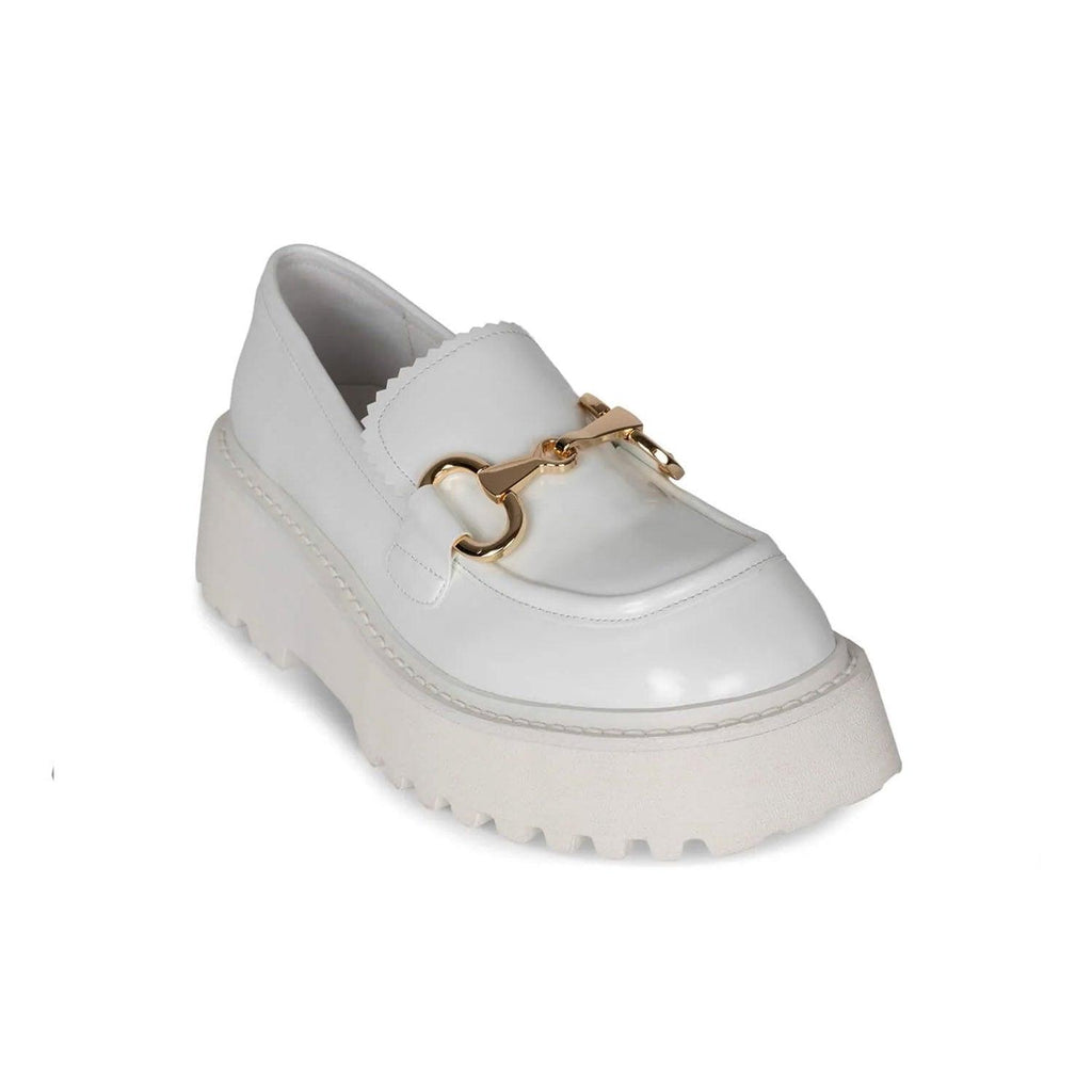 JEFFREY CAMPBELL SKOOLED WHITE LOAFERS - Como Store