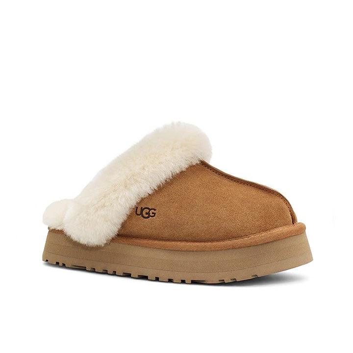 UGG DISQUETTE CHESTNUT SLIDES - Como Store