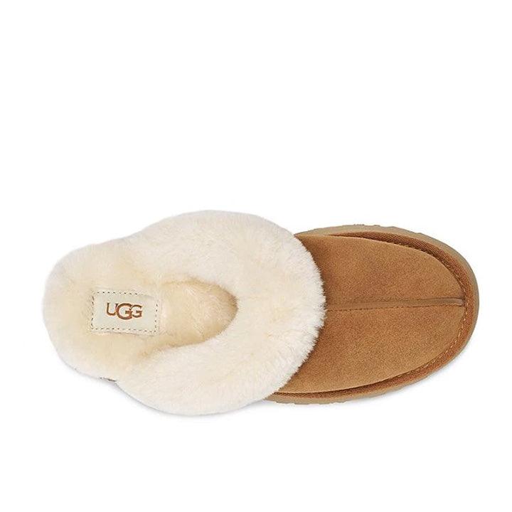 UGG DISQUETTE CHESTNUT SLIDES - Como Store