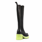 STUDIO ITALIA BLACK / LIGHT GREEN KNEE BOOTS - Como Store