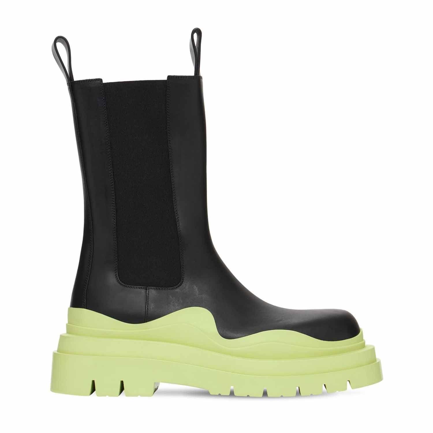 STUDIO ITALIA BLACK / LIGHT GREEN CHUNKY BOOTS - Como Store