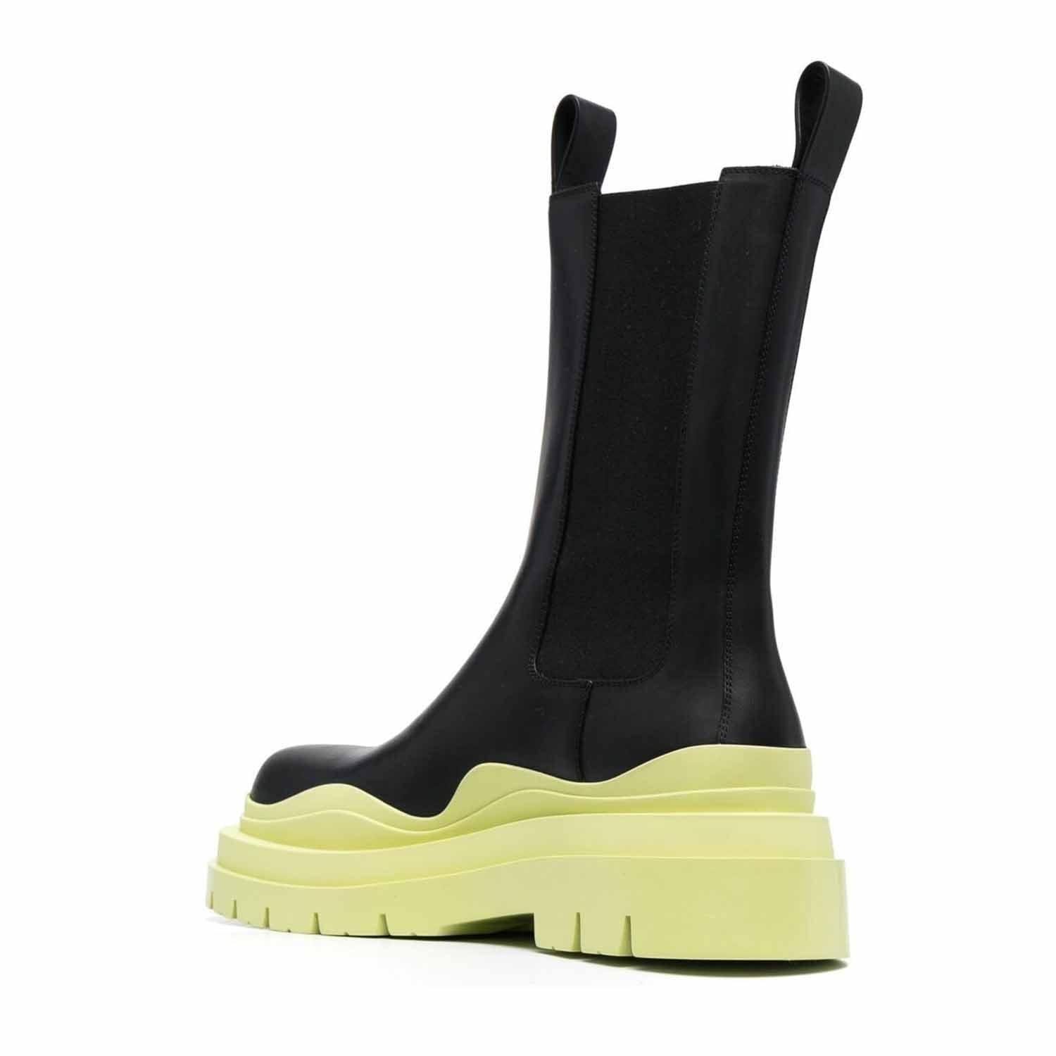 STUDIO ITALIA BLACK / LIGHT GREEN CHUNKY BOOTS - Como Store