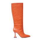STUDIO ITALIA ORANGE CROCO BOOTS - Como Store